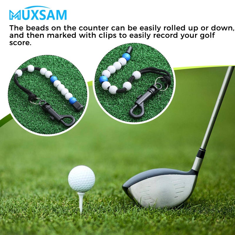MUXSAM 1 Piece Golf Beads Score Counter with Clip (Blue), Golf Stroke Score Count Keeper Putting Score Counter for Referee Caddy Golfer - Image 5